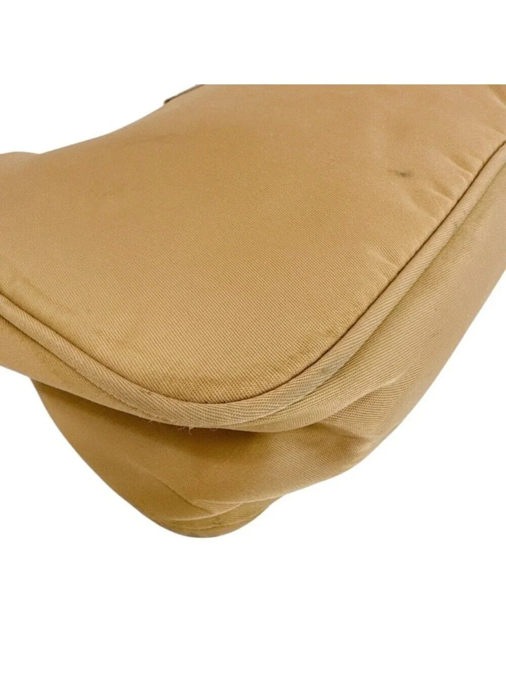 Prada Triangle Logo Nylon Pouch Beige